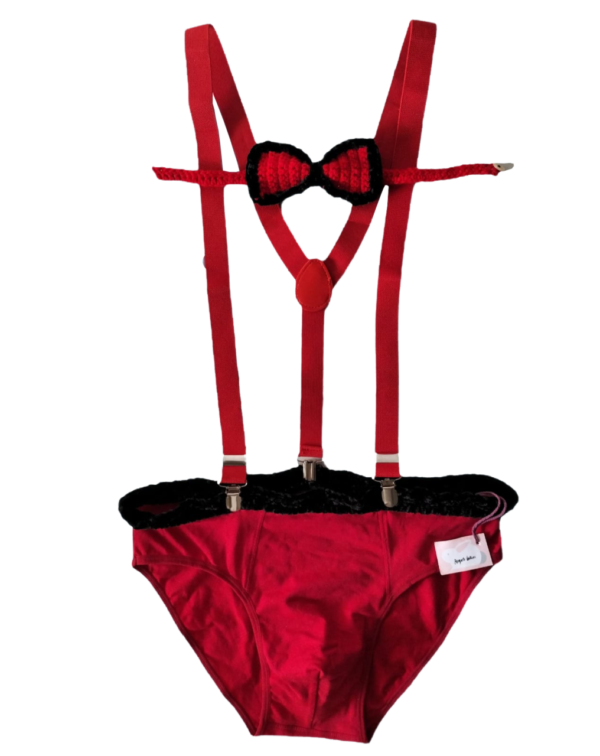 Set lingerie uomo San Valentino in cotone e velluto